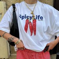 Spicy Life Chili Graphic Tee Pure Cotton Summer Fashion Casual Funny National Culture Women T-Shirt Short Sleeves S įvairiaspalvis