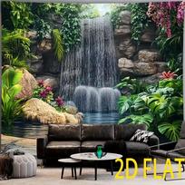 2D Tropical Waterfall Backdrop for Luau, Summer & Jungle Themed Party Decoration 47.2x31.5inch/120*80cm