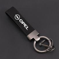 For Opel Astra Grandland Corsa Mokka Frontera Insignia Zafira Vivaro Karl LOGO Luxury Suede Leather Keychain Car Key Chain juoda