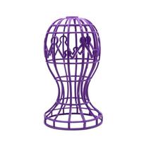 Foldable Lantern Shape Wig Stand Portable Plastic Wig Stand Cap Holder   Women violetinė