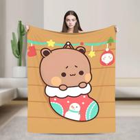Warm BlanketChild Camping Bubu Dudu Christmas Throw Blanket  Flannel Bedspread For Couch Bed Fashion Sofa Bed Cover 75x90cm