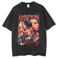 Hip Hop Rapper Xxx Band Print Loose Vintage Short Sleeve Top Vintage S