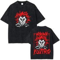 Washed Anime Manga Ibaki Cotton Bt Shirt Casual T-Shirt Yujihanma Wrestler Vintage Print Akt-Shirt S
