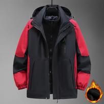 Dvidalis plius aksominis storinantis vandeniui atsparus tranšėjos paltas vyrams žiemos storas vėjo nepraleidžiantis švarkas plius dydis 12XL madingas kasdienis kargo švarkas 5XL raudona