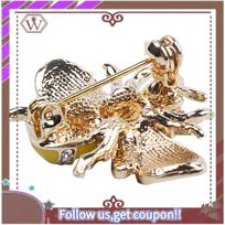 (New)-2X Fashionable Bumble Bee Crystal Brooch Pin Costume Badge Party Jewelry Gift Fashion Bee įvairiaspalvis