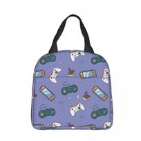 Cartoon Game Console Pattern Insulated Lunch Bag Thermal Bag Lunch Container Portable Tote Lunch Box Men Women Beach Picnic One Size