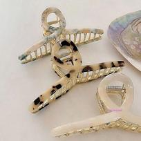 Claw clip half giant hair clip half hairstyle women's hair clip marble updo king claw clip large mother-of-pearl claw clip half hair clip Daily ssu284 white