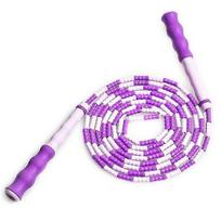Jump Rope Beaded Jump Rope, Skipping Rope Adjustable For Adult Kids, Tangle-Free Speed Rope-Purple