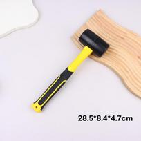 Black Rubber Hammer 2LB American Style Fiber Handle Shock Absorption Elastic Mallet for Tiling Flooring Leather Repair