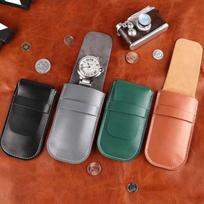 Fashion Anti-Dust Watch Bag Organizer PU Leather Flip Cover Watch Accessories Gift Bags Jewelry Watch Storage Watch Storage Bag žalia