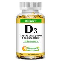 Vitamin D (As D3 Cholecalciferol) 5000 IU Dietary Supplement, 120 Softgels Per Bottle 120 Capsules