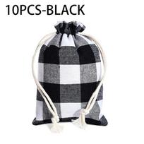 Merry Christmas Cotton Drawstring Bags Small Candy Gift Storage Packaging Child Kids Pocket Pouches Party 14 10 juoda