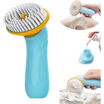 Wabjtam Dog Hair Removal Brush Soft Dog & Cat Bathing Massage Brush - Pet Grooming Hair Removal Brush Gently Removes Loose Undercoat (blue) (1pcs)