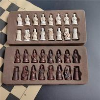 Resin Ancient Chinese Character Chess Set Lifelike Qing Bing Chess Figure  Creative Fun Gifts 1set