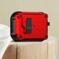 KEYSION Bluetooth Earphone Case for Apple AirPods Pro 2 1 With Switch and Hook Silicone+PC Shockproof Cover for AirPods 3 2 1 for AirPods Pro 2 raudona
