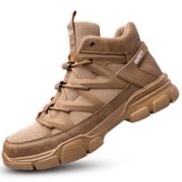 Fashion Lightweight Safety Shoes Boots Work Sneakers Steel Toe Shoes Indestructible Protection Shoes Men Puncture-Proof Work Shoes 2024 37 chaki