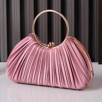 Elegant damask pleated evening bag  Banquet Circle Bags  Luxury Designer Bag  Party and Wedding  New Fashion