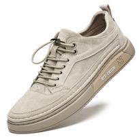 New Luxury Casual Shoes Outdoor Men's Sneakers Tenis Masculino Skateboard Men Shoes 38-44 Brand Genuine Leather Suede Flats Men 37 smėlis