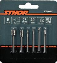 STHOR HSS frezos mini šlifuokliui 6 vnt. 3,2 mm