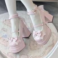 Madingi kaspinai moterims, aukštakulniai sandalai, platforminiai Mary Jane bateliai, moteriška vasaros 2025 m. tendencija, Lolita stiliaus elegantiški bateliai, masyvūs aukštakulniai, Zapatillas De Mujer 34 rožinė