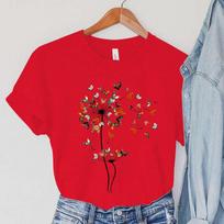 Dandelion Chicken Print Summer T-shirts For Women Casual T-shirts O Neck Short-sleeved T-shirts Fashion Tshirt S