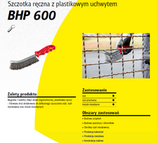 KLINGSPOR RANKINIS ŠEPETYS PLASTIKINE RANKENA BHP600 PLIENINĖ VIELA