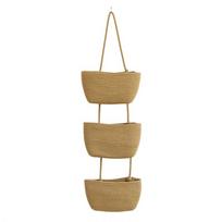 3-tier Rope Woven Fabric Basket, Boho Style, Over The Door, Decorative Starage For Living Room, Bathroom Shelf Baskets ruda