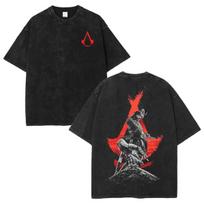 Assassins Anime Lover Washed Tshirt Year round clothing personality Clothes Plus Size Unisex Yk Short Sleeves high quality S