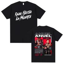 Rapper Anuel AA Real Hasta La Muerte Tour 2025 T Shirt Unisex Women Hip Hop Oversized Tshirts Unisexs Casual Cotton Vintage T Shirts S