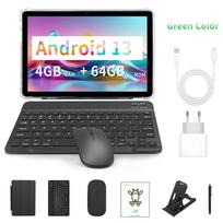 BDF P90 Android 13 Tablet 10.1 Inch 1280x800 IPS 3G/4G SIM Card Max 4GB RAM 64GB ROM 5000mAh Type-C Metal Body Tablets PC Wi-Fi Standard Version žalia