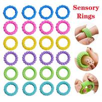 61218PCS Sensory Rings Fidget Toys Autism Calming Stress Relief Finger Rings Set Children Gifts Student Classroom Prize