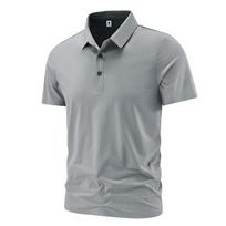Men's Gray Ice Silk Quick Dry Short Sleeve Polo Shirt For Business And Casual Wear M pilka