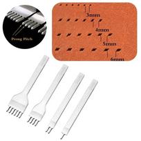 Prong Leather Stitching Tools 3MM 1/2/4/6 Carving Punch Hole Work DIY Leather Hole Punch Tool 4MM 1.2.4.6 Prong