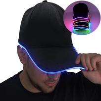 Adjustable LED Light up Baseball Hat Sun Protection Three Gears LED Light Up Hat Costumes Accessory Glowing Light Cap Women Men įvairiaspalvis