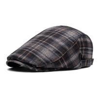 British Style Plaid Duckbill Beret - Unisex Winter Warmth Adjustable