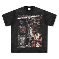 Jeremy Lin Original Design Vintage Crew Neck Top Printed Short Sleeve T Street Shirt Loose Star S