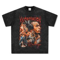 Xxx Long-Sleeved Retro T-Shirt Short-Sleeved Print Washed Trendy Tentcion Men'S Crew Neck Heavy-Duty Hooded Sweater Hip-Hop Cotton S