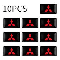 10Pcs Car Styling 3D Epoxy Car Stickers Decal Decoration for Mitsubishi Outlander Lancer 9 10 EX Pajero L200 ASX Car Accessories