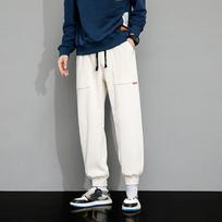 Autumn Winter Corduroy Sweatpants Men Baggy Joggers Fashion Streetwear Loose Casual Harem Pants Plus SIze 8XL L šviesios chaki spalvos