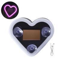 Solar Heart LED Car Light Wireless Decorative Lamp for Triangle & Rear Window Suction Cup Mount Romantic Atmosphere Night Light Auto Accessory rožinė