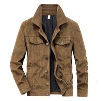 Vyriški madingi paltai Pavasaris Ruduo Vyriškas velvetinis švarkas Slim Fit Vintažinio stiliaus Vyriškas laisvalaikio užtrauktuku užsegamas paltas Madingas ilgomis rankovėmis viršutinis drabužis M chaki