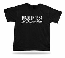 Printed T shirt tee Made in 1954 happy birthday present gift idea original S