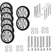 8pc Luggage Wheels Replacement,dia 2.16in/55mm Thick 0.47in/12mm Rubber Mute Caster Replacement For