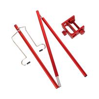 Light Stand with Stake Double Hook Lantern Hanger Adjustable Simple Installation Accs Camping Lantern Holder for Camping Picnic raudona