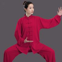 Clothing Loose Chinese Traditional Tang Suit Kung Fu Clothes Retro Oriental Unisex Tai Chi Elastic Waist Loungewear XS rožinė raudona spalva