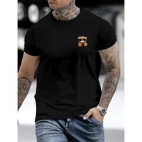 Teddy Bear Pattern Printing, Crew Neck Short-sleeved T-shirt, The Same for Men and Women, A Must-have Jumper for Home and Leisure, Short-sleeved Top S juoda
