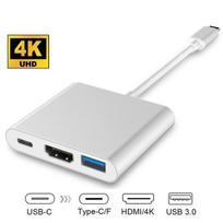 3 viename USB Type-c šakotuvas USB C į su HDMI suderinamą skirstytuvą Šakotuvas Type-c į su HDMI suderinamą USB3.0 dokas skirtas Macbook Air keitiklis sidabras