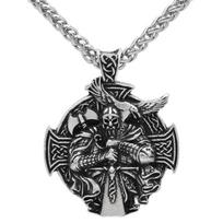 Viking Warrior Crow Hammer pakabukas karoliai Madingi aksesuarai Vintažinio prekės ženklo ilgi megztiniai karoliai vyrams Moterų punk metal chain antikinės sidabrinės spalvos