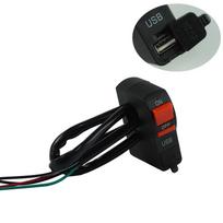 Universalus motociklo vairo užvedimo/gesinimo jungiklis ON/OFF mygtukas su USB įkrovimu Moto Motor ATV Dviratis 4 laidai
