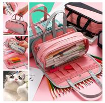 Big Capacity Canvas Storage Pouch Pen Pencil Case Stationery Bag Holder for School Office A